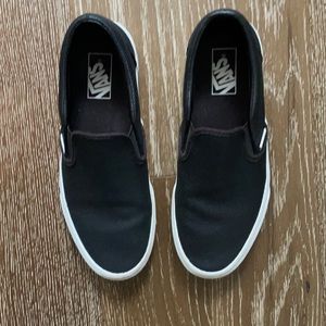 Vans black perforated leather size 10